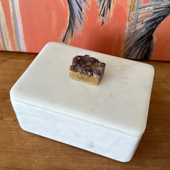 cupcakes & cashmere Other - NTW Cupcakes & Cashmere at HomeSolid White marble box with marble lid & amethyst